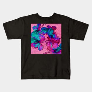 Bright Pink and Blue Botanical Pillows Blue Butterfly Flower Glory Bower Wings Kids T-Shirt